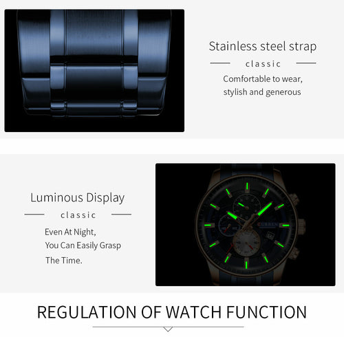 Heren Quartz Horloge – Luxe Uitstraling & Waterbestendig