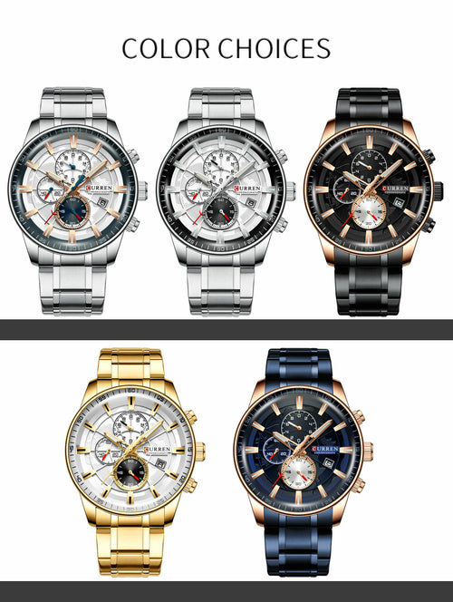 Heren Quartz Horloge – Luxe Uitstraling & Waterbestendig