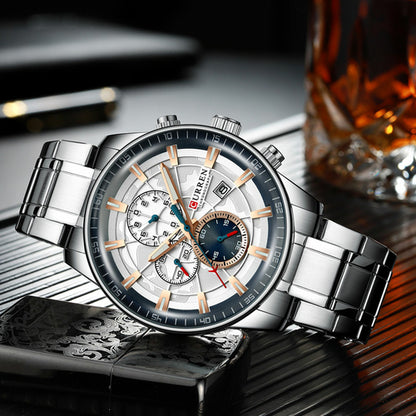 Heren Quartz Horloge – Luxe Uitstraling & Waterbestendig